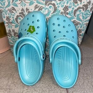 Light Blue Crocs with Two Jibbitz